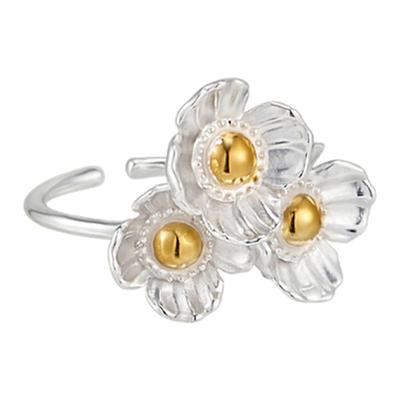 邱园｜虞美人水晶蕊亮银戒指