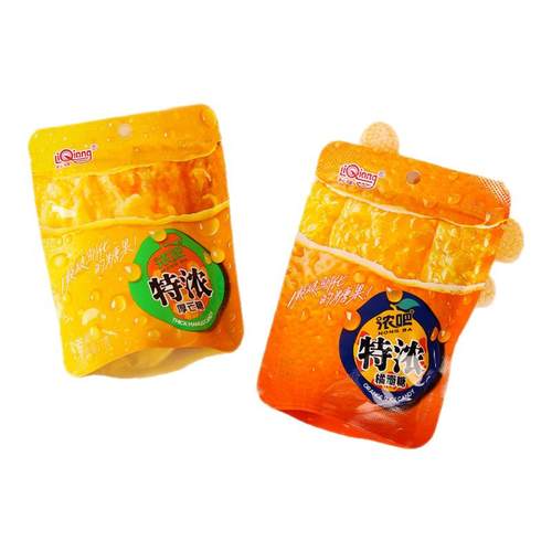 利强网红零食糖橘子芒果味水果糖厚芒糖橘瓣糖特浓3D造型果汁硬糖