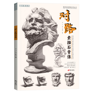 对路素描石膏像 2021李洪影石膏头像肖像五官结构头骨画画书籍本集照片临摹范本画册联考零基础高考联考美术绘画入门教程学教材书