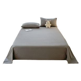 简约条纹床单单件纯棉被单色织水洗全棉床单三件套床套床罩保护套