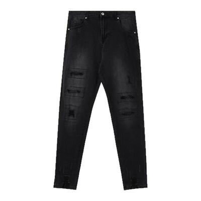 it :5cm/FIVECM接头潮流小脚牛仔裤男破洞补丁设计感显瘦潮牌长裤