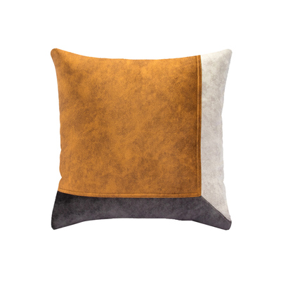 别墅样板间客厅抱枕撞色拼接靠枕