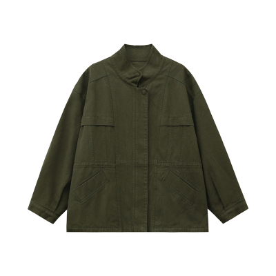 纯棉美式工装牛仔外套中长款夹克