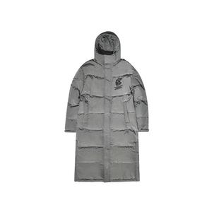 BEASTER潮流时尚刺绣长款羽绒服可拆卸帽子冬季新款外套