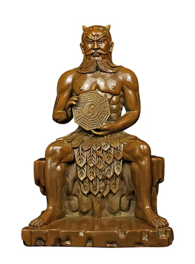 黄铜伏羲大帝中式客厅摆件