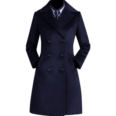 工作服中长款毛呢大衣女秋冬工服