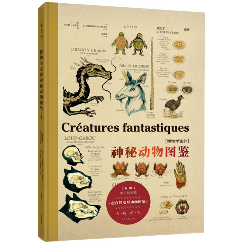 博物学家的神秘动物图鉴（新版） 西方版《山海经》超大开本，赠大幅高清海报《神奇动物在哪里》《魔兽》等角色原型 未读出品