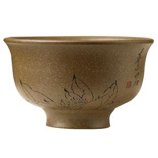 高端宜兴原矿紫砂主人杯 名家李建军手工青玉段品茗杯