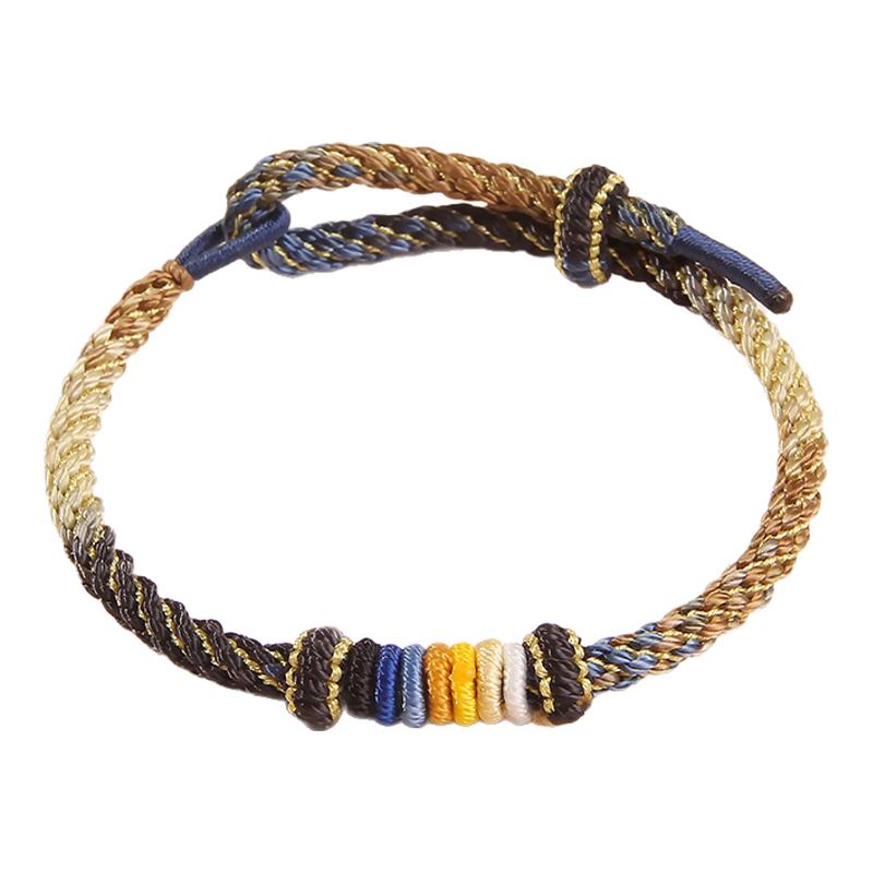 情侣手绳编织绳手工半成品本命年红绳手链可穿黄金转运珠男女生