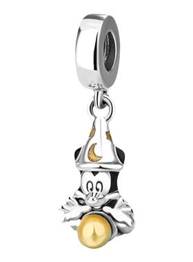 S925纯银魔法师米奇吊坠饰品潘家