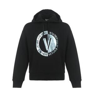 【自营】Versace Jeans Couture范思哲男士潮流烫银LOGO连帽卫衣