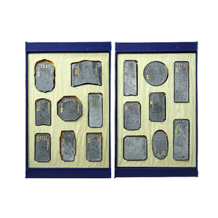 国家非遗 1978年制 清代乾隆年间老墨版《十六罗汉》墨块 老古墨块胡开文老墨块收藏徽墨艺术品 文房四宝套装