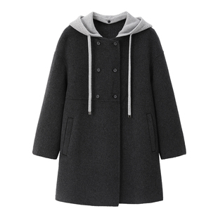 巨好看连帽双面羊绒大衣女中长款2025年新高级感小个子连帽超好看