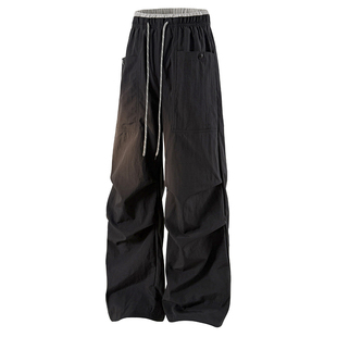 稻草人山系户外冲锋裤女2025新款秋冬防风防水工装裤系绳长裤子女