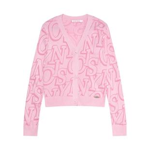 NOISY TEDDY25秋季新款时尚字母提花女士开衫长袖针织衫舒适百搭