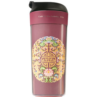 故宫角楼咖啡宫廷随行杯绣金团纹夔龙随手杯创意不倒便捷办公水杯