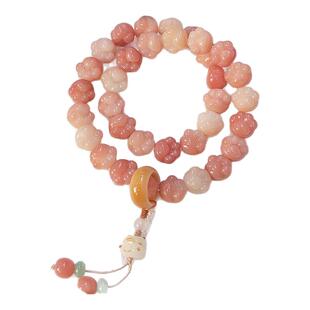 天然软糖猫爪双圈菩提手串女孩子手持真品佛珠文玩雕刻猫爪手链女