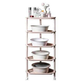 浴室置物架卫生间三角架脸盆架落地多层洗手间带轮加厚水桶收纳架