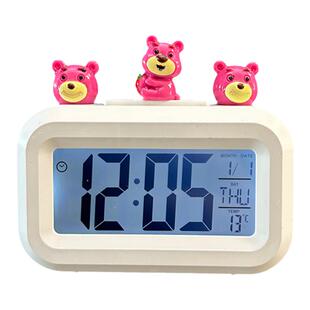 创意简约现代学生卧室床头小闹钟厨房冰箱磁吸电子时钟温度计时器