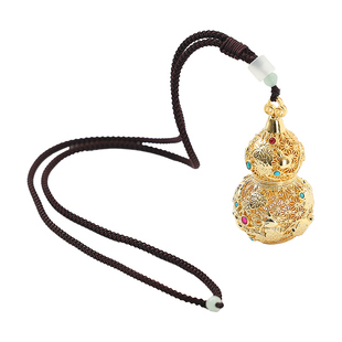 花丝葫芦香囊鎏金手把件随身挂件车载摆件装饰品香丸掌心同款葫芦