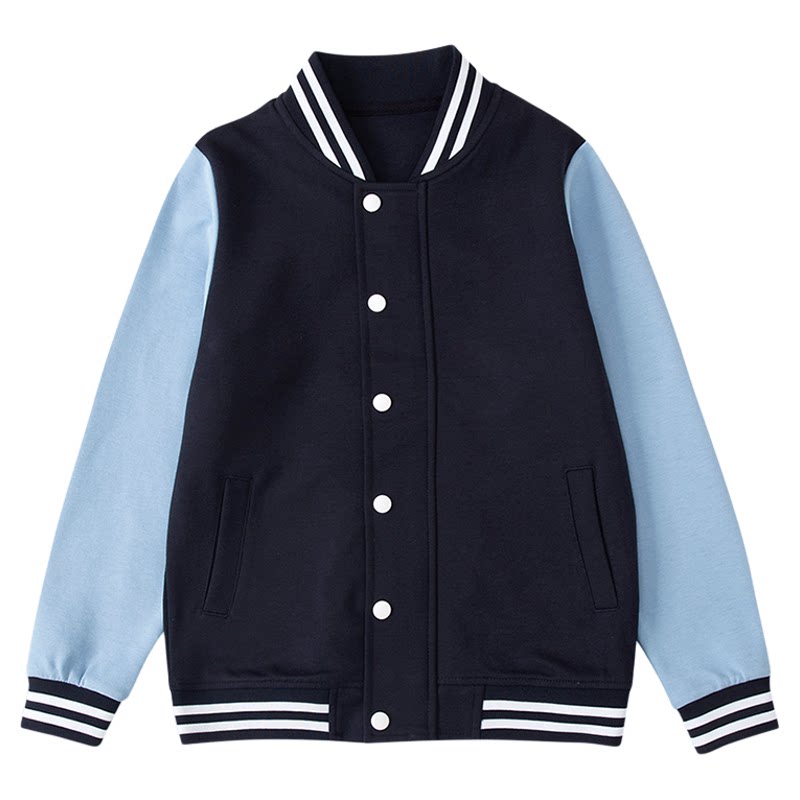 伊顿同款校服中小学生春秋藏青拼蓝色棒球服校服男女童藏青色裤子