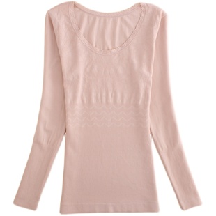 薄款保暖内衣女秋衣内穿低领修身美体长袖黑色打底衫紧身单件上衣