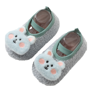 婴儿地板鞋软底秋冬季加绒加厚男女宝宝学步鞋子室内防滑儿童袜鞋