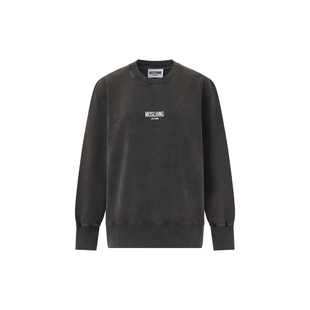 【礼物会员5折起】Moschino Jeans 女士徽标圆领长袖卫衣套头衫