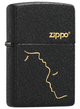 zippo煤油打火机黑裂漆亲