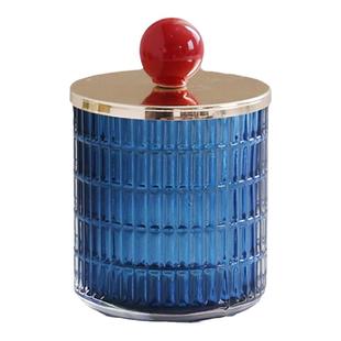 多巴胺家居好物高颜值玻璃棉签收纳盒高级感棉棒化妆棉粉扑饰品罐