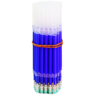 按动可擦笔笔芯0.5mm摩磨易擦魔力擦晶蓝色小学生黑色可擦中性笔