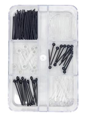 耳棒套装透明塑料黑豆女简约