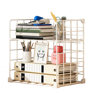 书架桌面置物架书桌办公室桌上小型多层简易置物架杂物宿舍收纳架