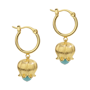 CHEZ LOOPS花蕾耳坠 文淇同款原创铃兰花水滴设计吊坠绿松石耳环