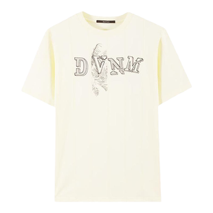 DAVID NAMAN【轻薄凉爽】夏季时尚休闲印花LOGO阔版圆领短袖T恤男