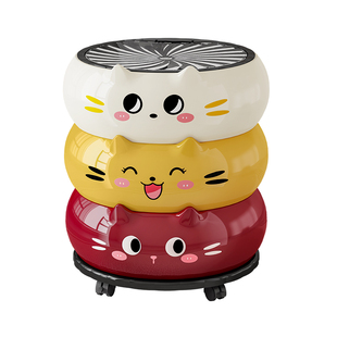 垃圾桶家用2025新款高颜值客厅大容量创意卡通带盖带轮卧室废纸篓