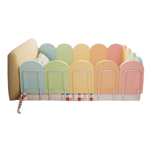 MeitingHome纯色乳胶床围栏宝宝安全防护栏单块加高挡板床边软包