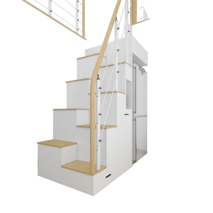 洋房复式二层梯子定制错步梯储物间柜定做楼梯省空间收纳楼梯扶手