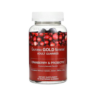 香港直邮California Gold Nutrition,蔓越莓和益生菌软糖，天然蔓