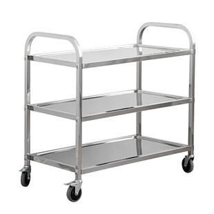 304加厚不锈钢餐车摆摊小推车送餐车折叠酒店餐厅酒水收碗车定制