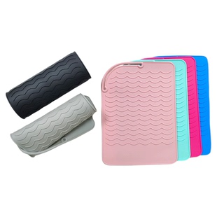 电卷棒硅胶隔热垫新款波浪防烫防滑垫子卷发器直板夹抗高温收纳袋