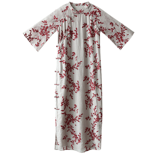 江南范低领高考送考旗袍夏改良版盘扣复古风绣花年轻款斜襟日常