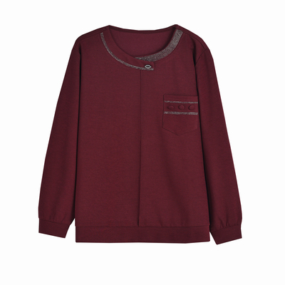 妈妈装大码春秋长袖T恤女士上衣