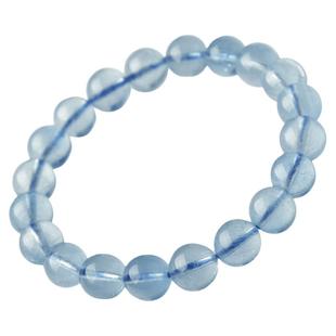 海蓝宝手串女男东海宝蓝水晶玛瑙玉髓黑曜石散珠子冰种魔鬼蓝手链