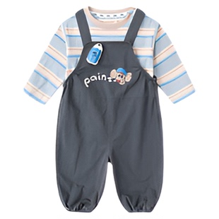 嘟嘟家男童套装儿童2026春季新款卡通可爱春装宝宝背带裤休闲童装