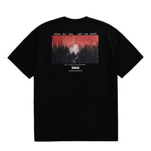 ARTvoz【黄俊捷同款】'热烈孤独'原创设计印花小领口短袖重磅T恤