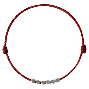 碎银几两手链脚链纯银本命年转运珠红绳手绳女男情侣闺蜜脚脚简约