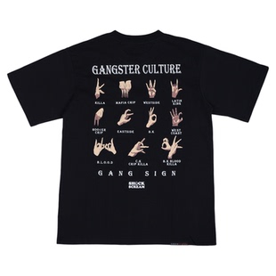 SHOCKSCREAM | 黑帮手势纯棉短T 原创欧码BBOY潮牌街头厚版短袖