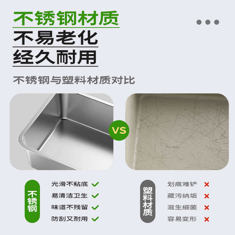 不锈钢猫砂盆超大号开放式防外溅猫屎盆猫沙盆子猫咪厕所用品大全