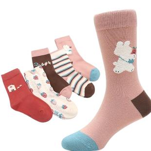 六指鼠秋冬季女童长筒袜女孩加长高筒袜加厚儿童大童可爱纯棉袜子